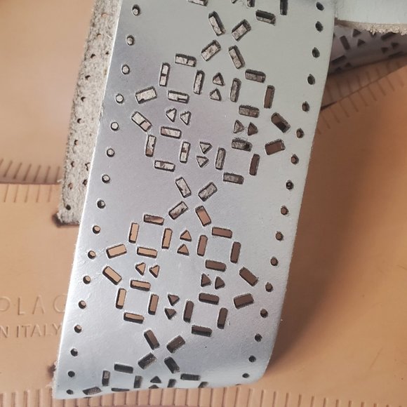 100% Leather Silver Sandals - Made in ITALY "Joie a La Plage" - Picture 2 of 8